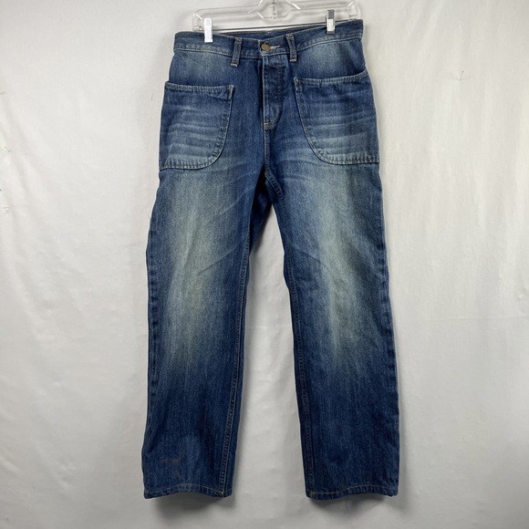 Sun Stone Ouigi Theodore Jeans Mens 30 Button Fly Straight Leg Patch Pockets